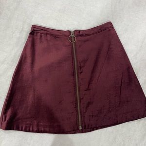 Free People Maroon Suede Skirt